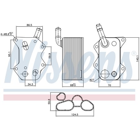 NISSEN Oil Cooler, 90660 90660